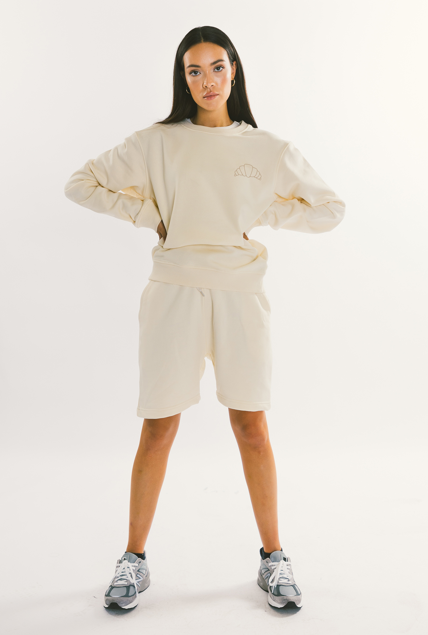 Croissant Logo Crewneck - Ivory