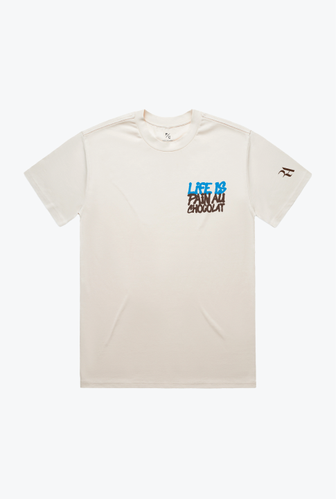 Life is Pain Au Chocolat T-Shirt - Ivory