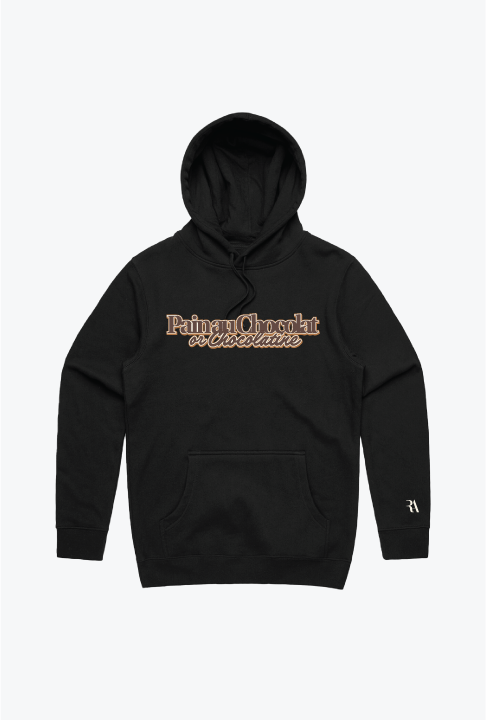 Pain au Chocolat or Chocolatine Hoodie - Black