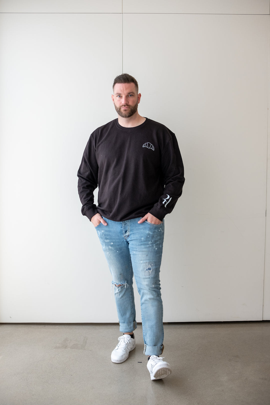 Croissant Logo Crewneck - Black