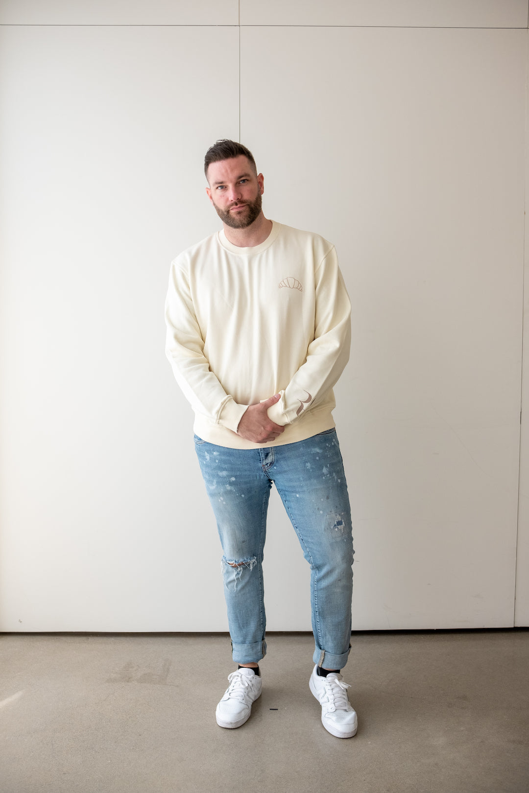 Croissant Logo Crewneck - Ivory